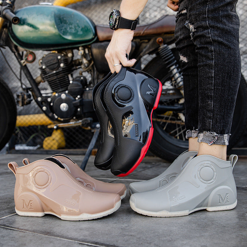 Men's Youth Motorcycle Rain Boots | Outdoor |Non-slip | Wading Shoes | Fashion Low Top