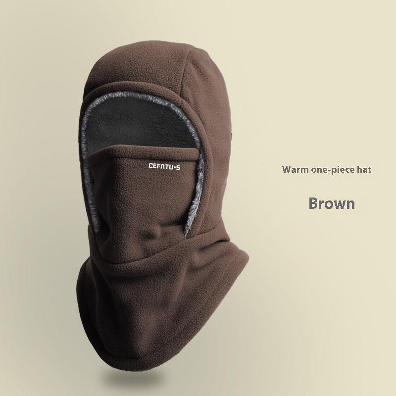 Fleece Hooded Scarf. Windproof. Warm Face Mask. Outdoor Thermal Over-Hat