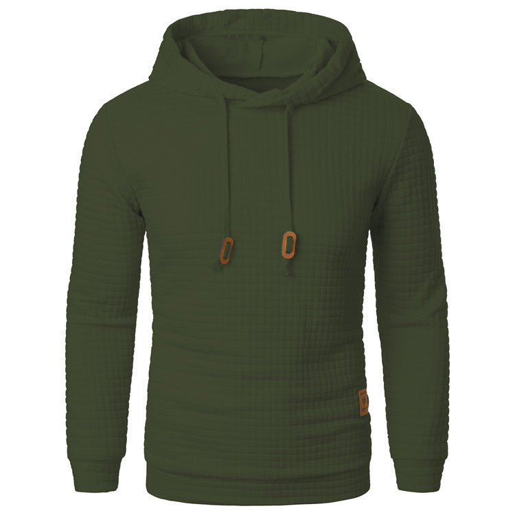 Men's Jacquard Hooded Sweater Long-sleeved | Sports Top