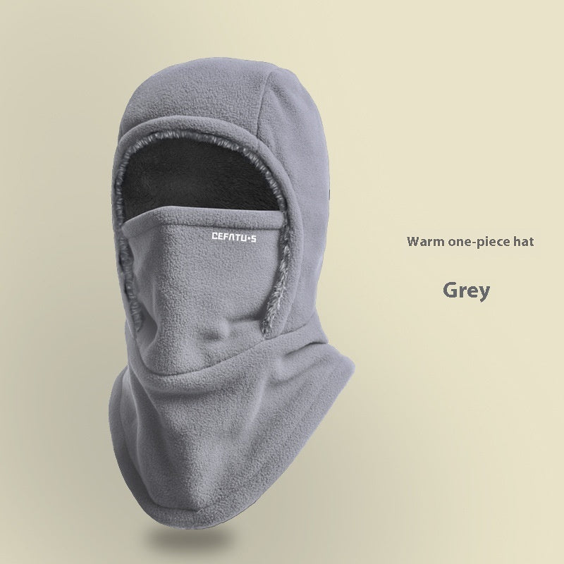 Fleece Hooded Scarf. Windproof. Warm Face Mask. Outdoor Thermal Over-Hat