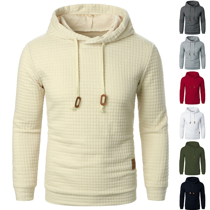 Men's Jacquard Hooded Sweater Long-sleeved | Sports Top