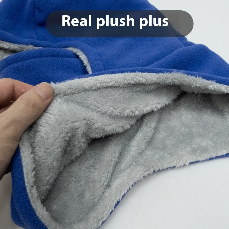 Fleece Hooded Scarf. Windproof. Warm Face Mask. Outdoor Thermal Over-Hat