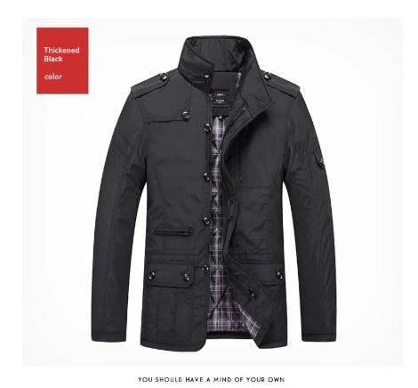 Autumn And Winter New Mid-length Jacket Men's Windproof Casual Oversized Loose