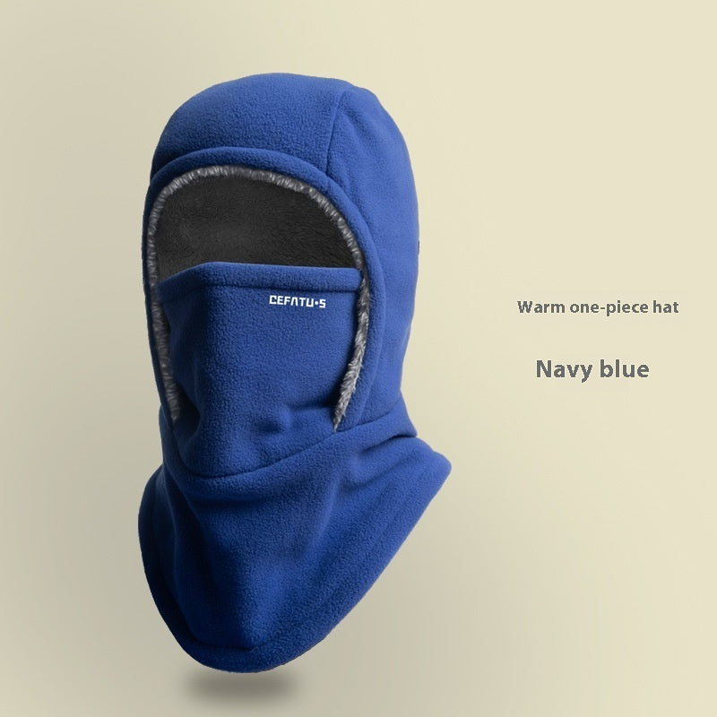 Fleece Hooded Scarf. Windproof. Warm Face Mask. Outdoor Thermal Over-Hat