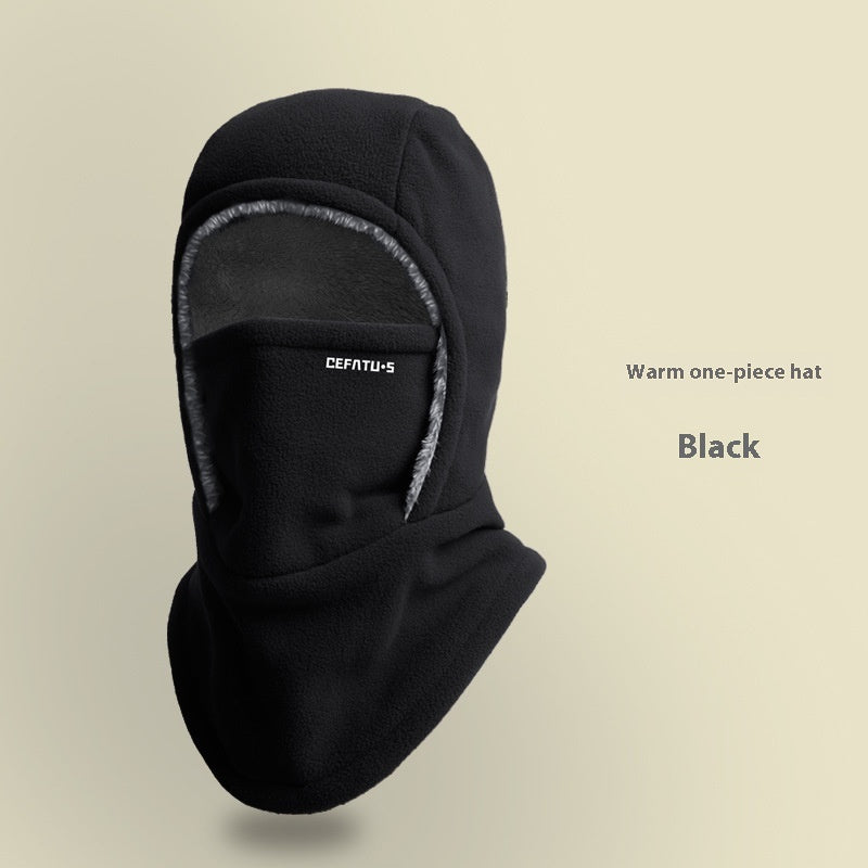 Fleece Hooded Scarf. Windproof. Warm Face Mask. Outdoor Thermal Over-Hat