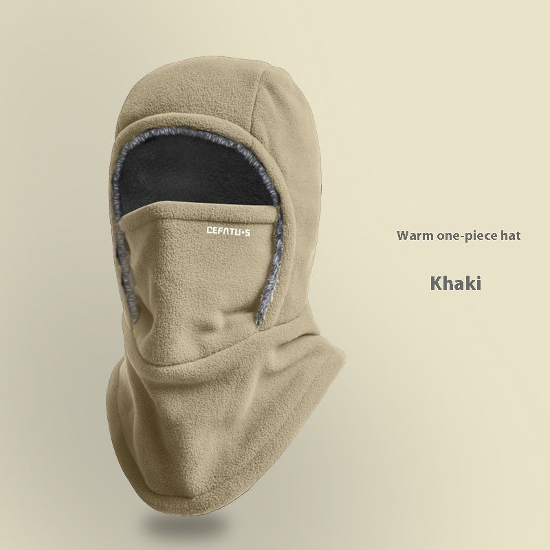 Fleece Hooded Scarf. Windproof. Warm Face Mask. Outdoor Thermal Over-Hat